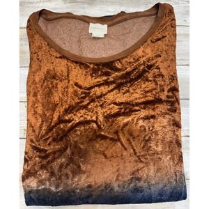 Zenergy by Chicos Ombre crushed Velvet Long Sleeve Top Size 2(U.S. 12))blue rust